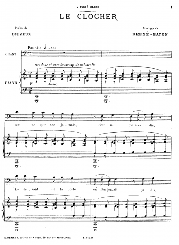 Rhené-Baton - Le Clocher - Score