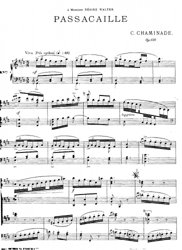 Chaminade - Passacaille op. 130 - Score