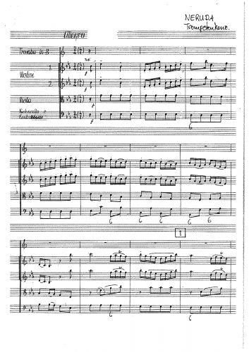 Neruda - Trumpet Concerto in E-flat major - For Trumpet, Strings and Continuo - Score