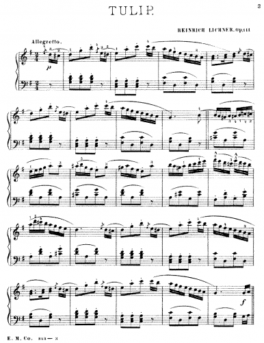 Lichner - Bunte Blumen, Op. 111 - Piano Score - 4. Tulip