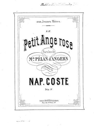 Coste - Le Petit Ange rose - Score
