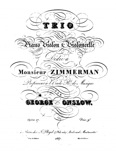 Onslow - Piano Trio No. 9 - Scores and Parts