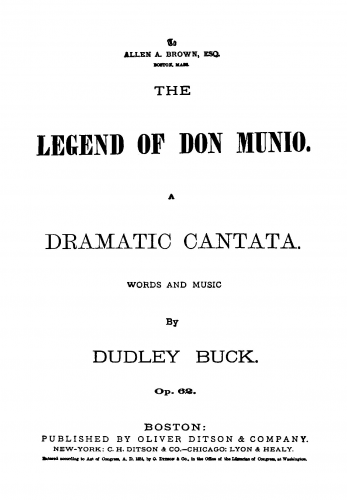 Buck - The Legend of Don Munio - Vocal Score - Score