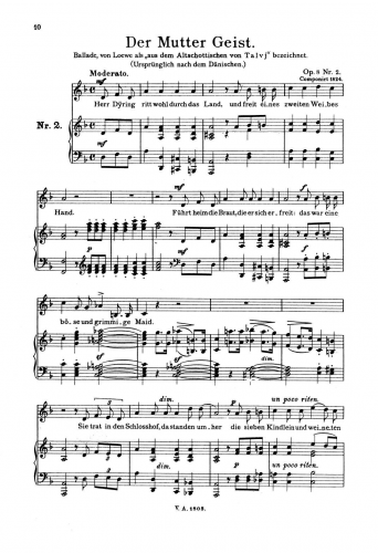 Loewe - 2 Balladen, Op. 8 - No. 2 Der Mutter Geist 