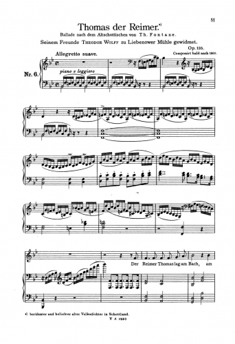 Loewe - Tom der Reimer, Op. 135a - Score
