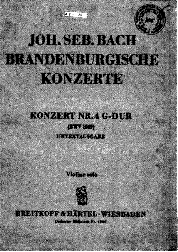 Bach - Brandenburg Concerto No. 4 - Violin Solo