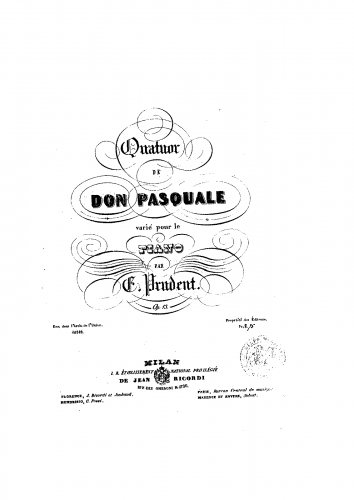 Prudent - Variations on the quartet from Donizetti's Don Pasquale, Op. 13 - Score