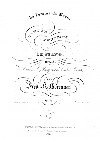 Kalkbrenner - La Femme du Marin - Piano Score - Score