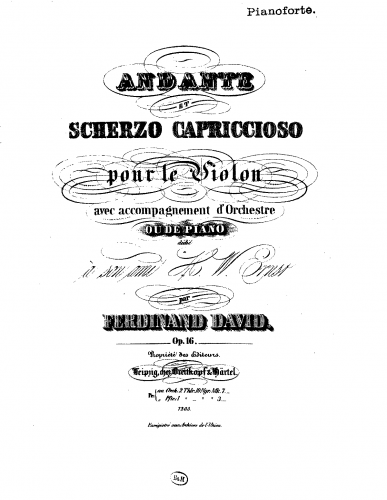 David - Andante and Scherzo capriccioso - Arrangement and Transcriptions For Violin and Piano (Composer)