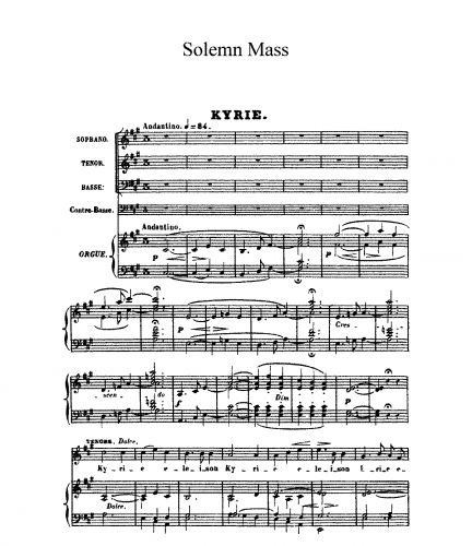 Franck - Messe solennelle in A major, Op. 12 - Vocal Score - Score