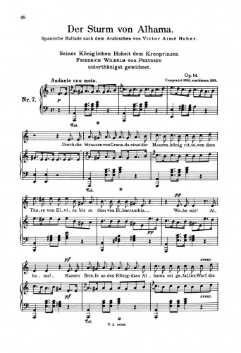 Loewe - Der Sturm von Alhama, Op. 54 - Score