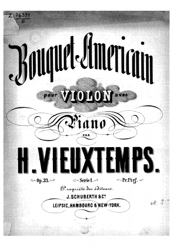 Vieuxtemps - Bouquet Américain - Scores and Parts Nos. 13