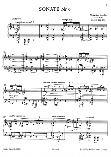 Scriabin - Piano Sonata No. 6, Op. 62 - Score