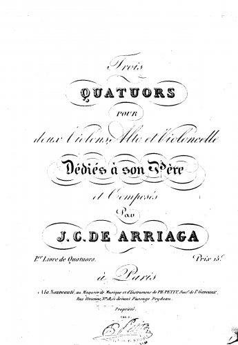 Arriaga - Three String Quartets