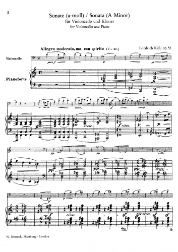 Kiel - Cello Sonata - Score