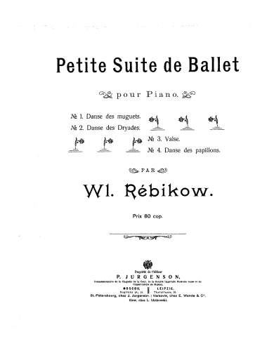 Rebikov - Petite suite de ballet - Score