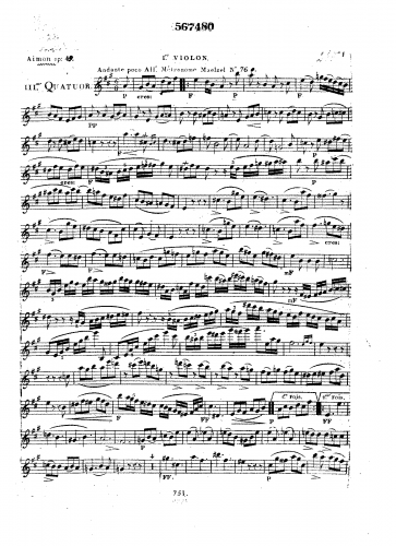 Aimon - 3 String Quartets - No. 3 in A major
