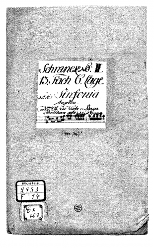 Graun - Angelica e Medoro - Sinfonia - Score
