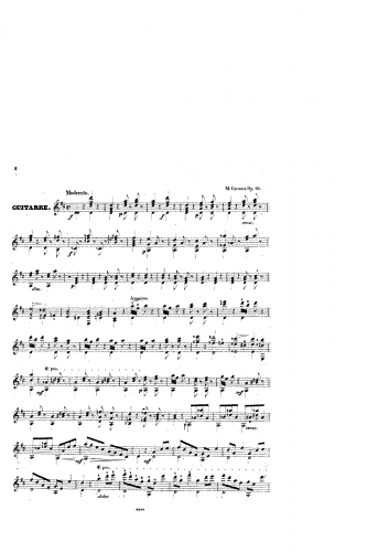 Carcassi - Melange sur les Airs Favoris du 'Lac des Fees', Op. 69 - Score