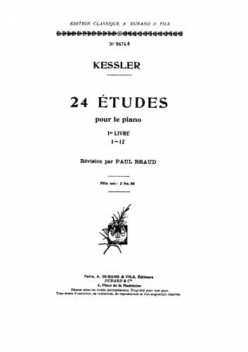 Kessler - 24 Etudes - Score