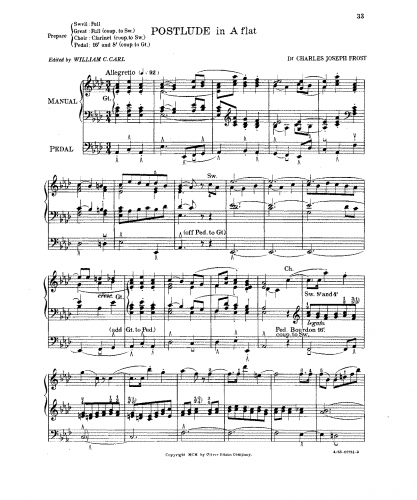 Frost - Postlude in A-flat major - Score