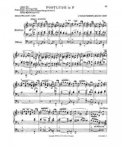 Roberts - Postlude in F major - Score