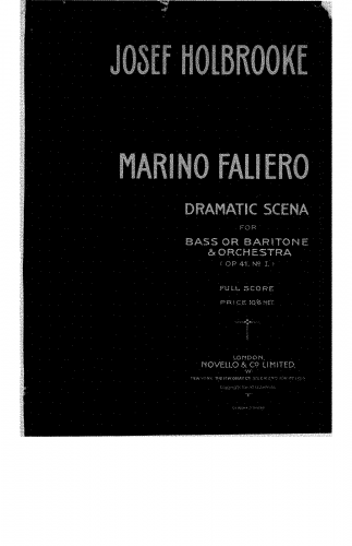 Holbrooke - Marino Faliero, Op. 41 No. 1 - Score