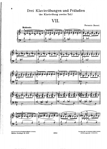 Busoni - Klavierübung in 5 Teilen - Score