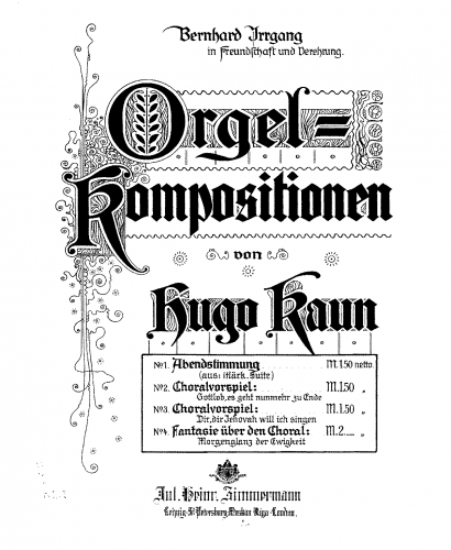 Kaun - Orgelkompositionen - Score