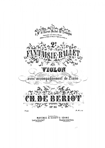 Bériot - Deuxieme Fantasie-Ballet, Op. 105 - Arrangements and Transcription For Violin and Piano