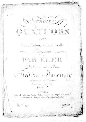 Eler - 3 Horn Quartets, Op. 1