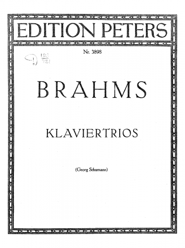 Brahms - Piano Trio No. 1 in B major - Scores and Parts 2nd version (1889)