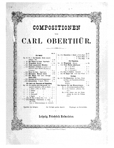 Oberthür - Trio No. 2 - Scores and Parts