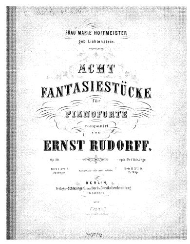 Rudorff - 8 Fantasiestücke - Vol.2, Nos.5-8 (monochrome)