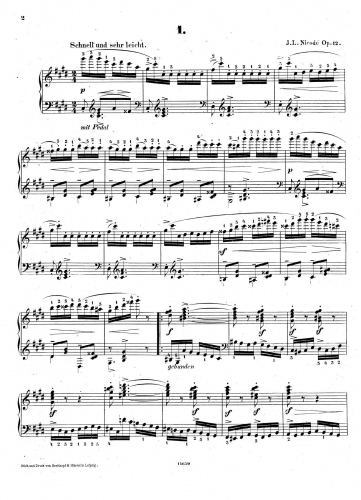 Nicodé - 2 Etuden, Op. 12 - Score