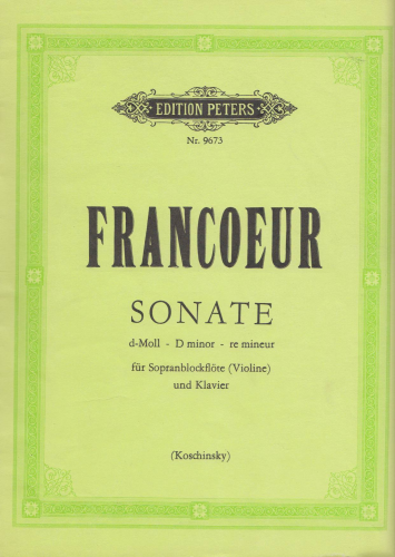 Francur - 12 Violin Sonatas (deuxième livre) - Sonata No. 2 For Recorder/Violin and Piano (Koschinsky)