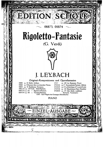 Leybach - Fantaisie Brillante on Verdi's 'Rigoletto' - Score
