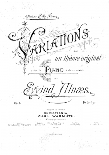 Alnæs - Variations, Op. 5 - Score