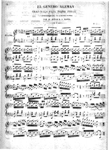 Espín y Guillén - El Genero Aleman - For Piano solo (Composer) - Score