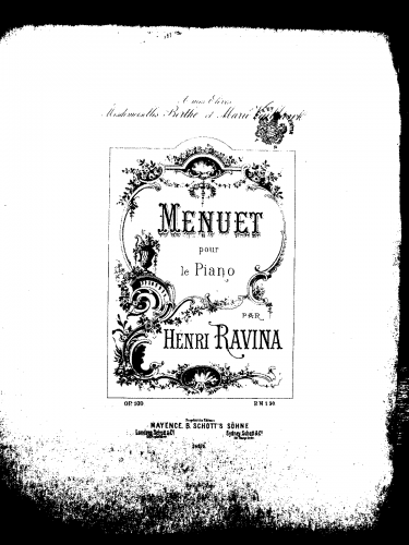 Ravina - Menuet - Piano Score