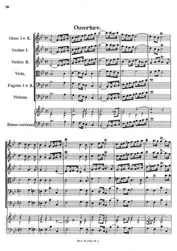 Fux - Overture in B-flat major, E.110 - Score