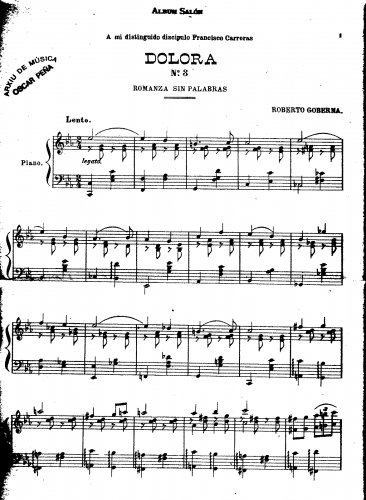 Goberna - Romanza sin Palabras No. 3 - Score