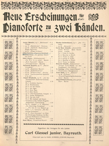 Förster - Zigeuners Haidelied, Op. 151 - piano score