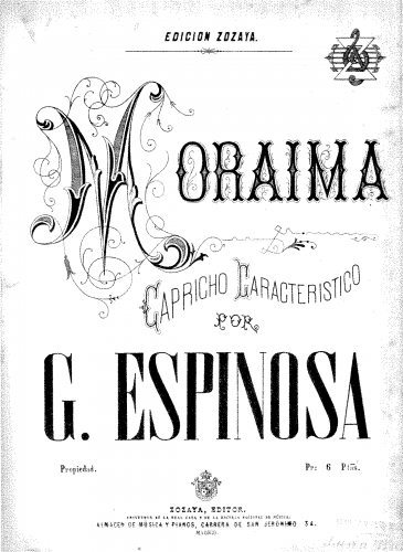 Espinosa - Moraima - Piano Score - Score