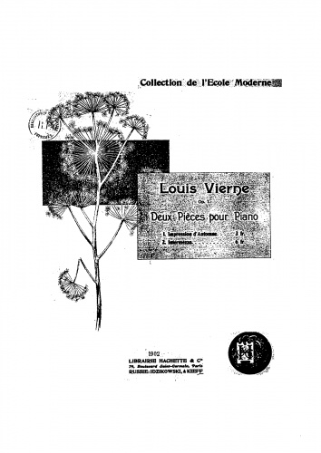 Vierne - Deux pièces pour Piano, op. 7 - Score