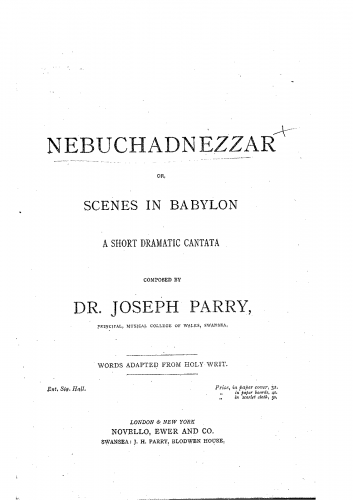 Parry - Nebuchadnezzar - Vocal score