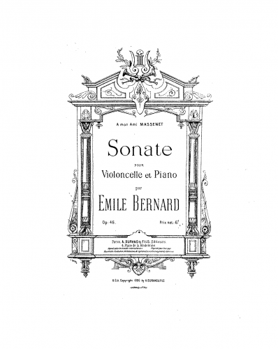 Bernard - Cello Sonata, Op. 46