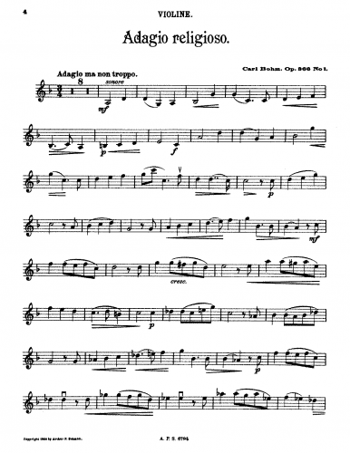 Bohm - 12 Vortragsstücke - Scores and Parts Violin parts