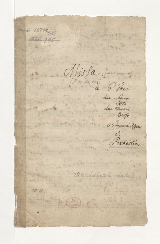 Palestrina - Missa Sine nomine - Kyrie and Gloria ('Missa brevis') For Voices and Orchestra (Bach)