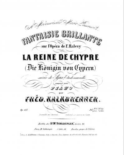 Kalkbrenner - Fantaisie sur 'La Reine de Chypre', Op. 157 - No. 2 Ajax Etude (monochrome - light)
